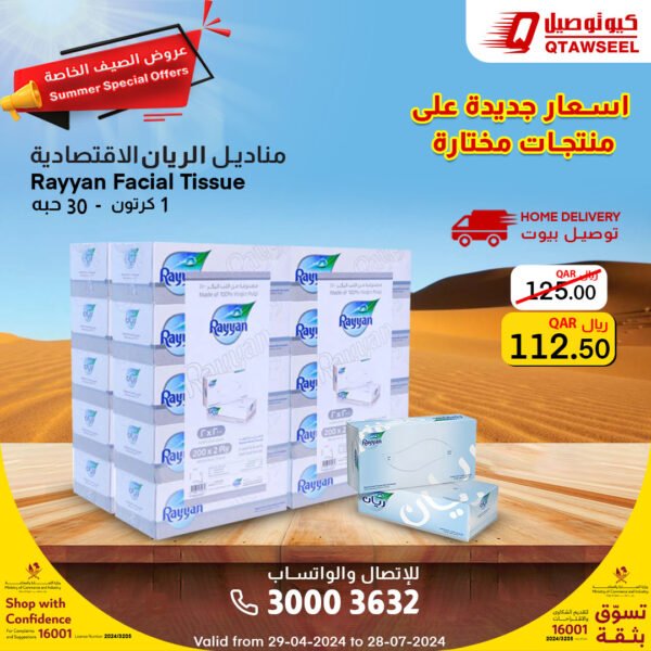 Rayyan Tissue 1 Carton (30 Boxes)